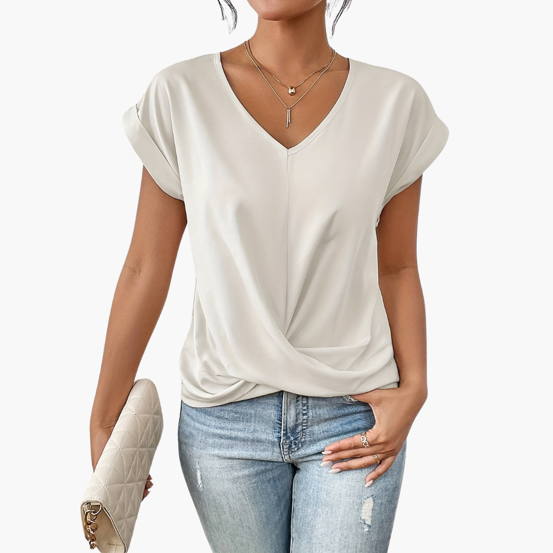 Clara | Casual T-shirt med Hjerteudskæring til Kvinder