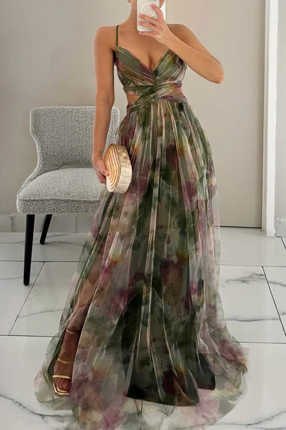Madeline | Blomstret Maxi Kjole for Ubesværet Elegance