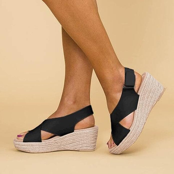 Monika | Stilfulde Wedge Sandaler med Krydsremme