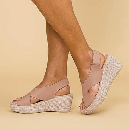 Monika | Stilfulde Wedge Sandaler med Krydsremme
