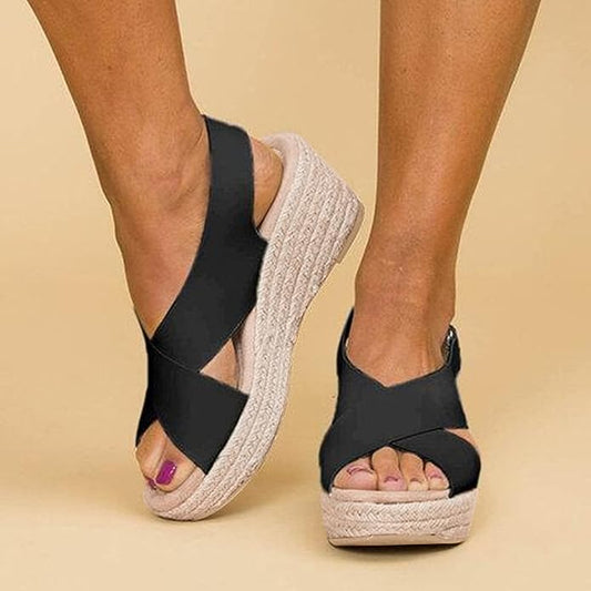 Monika | Stilfulde Wedge Sandaler med Krydsremme