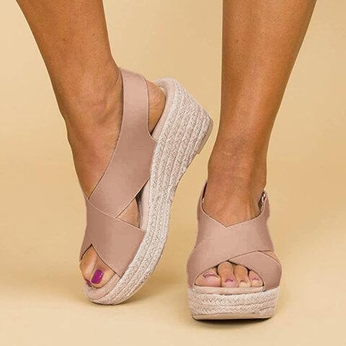 Monika | Stilfulde Wedge Sandaler med Krydsremme