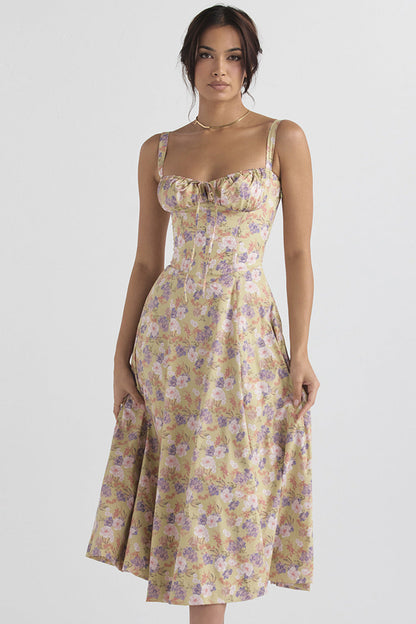 Sally | Forårskjole - Blomsterprint Festkjole
