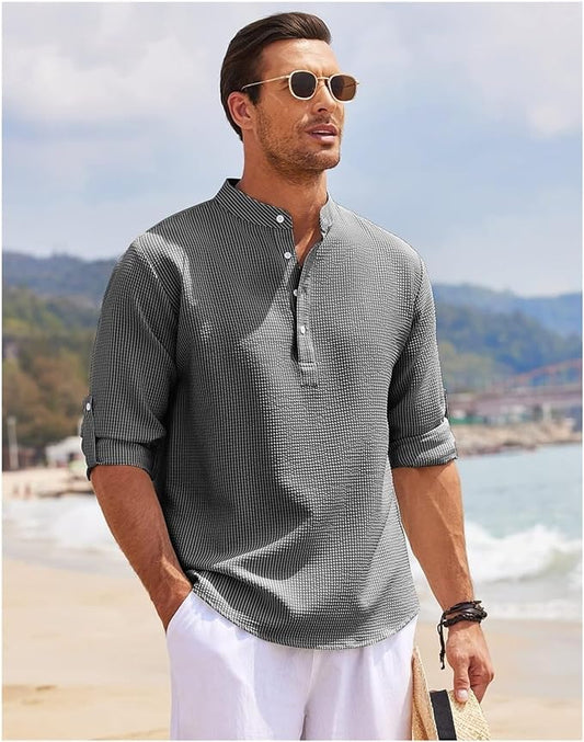 Marvin | Herre Casual Skjorte - Relaxed Fit - Letvægts Bomuld - Alsidig Stil