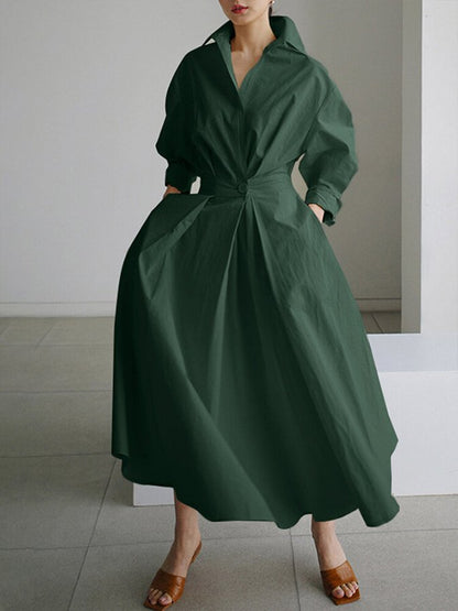 Kimberly | Chic Midi Kjole med Knaplukning