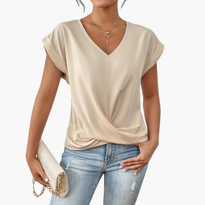 Clara | Casual T-shirt med Hjerteudskæring til Kvinder