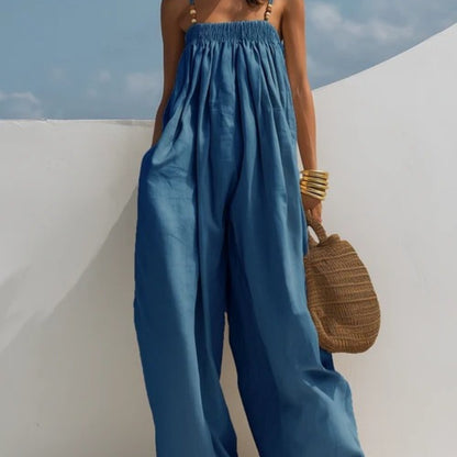 Madison | Denim jumpsuit med brede ben