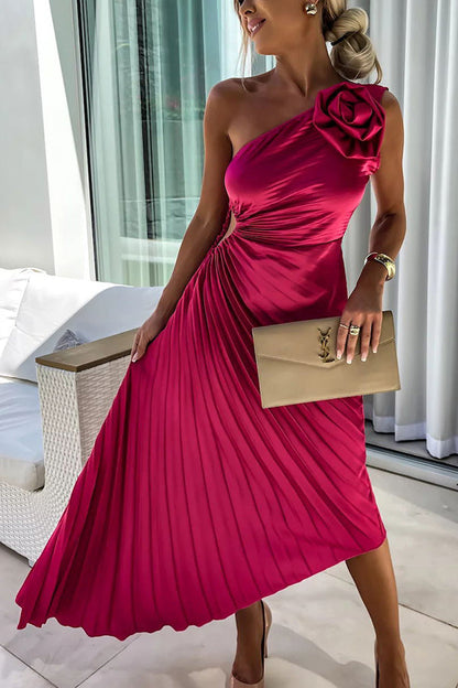 Mandy | Elegant Skulder Plisseret Kjole