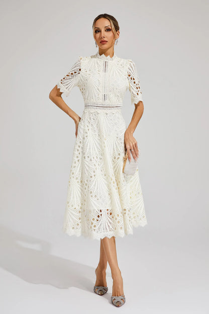Lexi | Elegant Blonde Midi Kjole til Kvinder