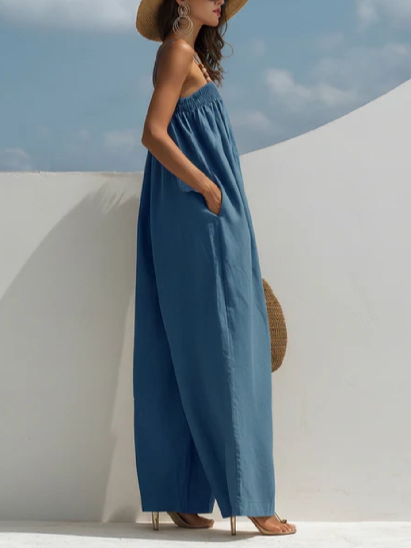 Madison | Denim jumpsuit med brede ben