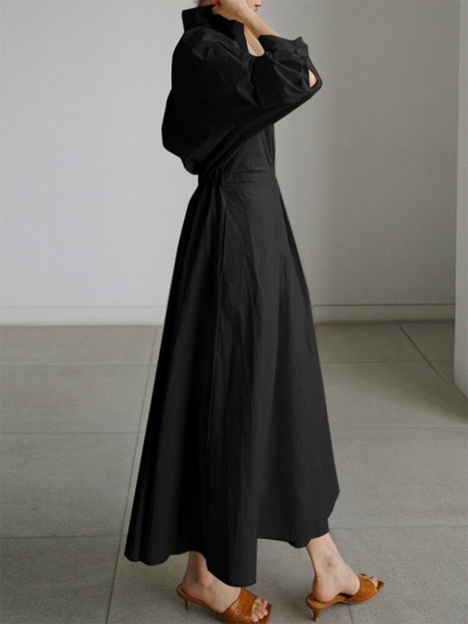 Mathilda | Elegant Skjortekjole med Knapper