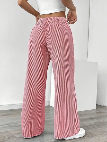 Linda | Elegante Stribede Bukser med Lommer i Trendy Farver
