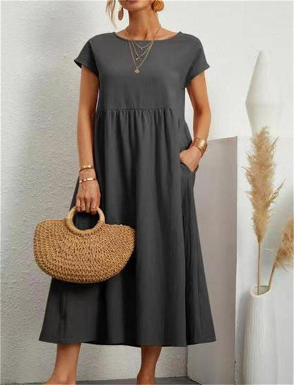 Sylvia | Elegant Afslappet Midi Kjole
