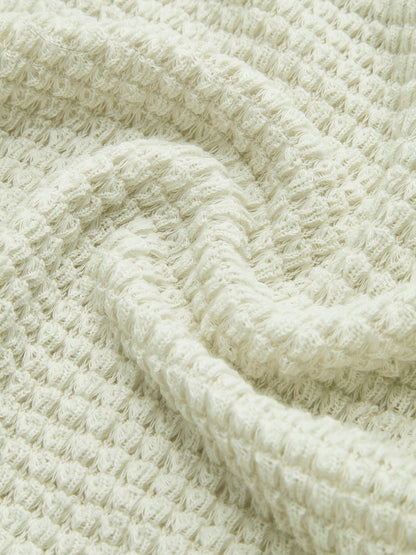 Sage | Kvinders Fitted Waffle Knit Langærmet Top