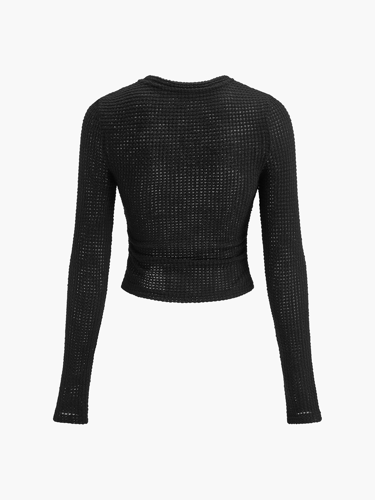 Sage | Kvinders Fitted Waffle Knit Langærmet Top