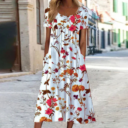 Emily | Elegant Eloise Floral Midi Kjole