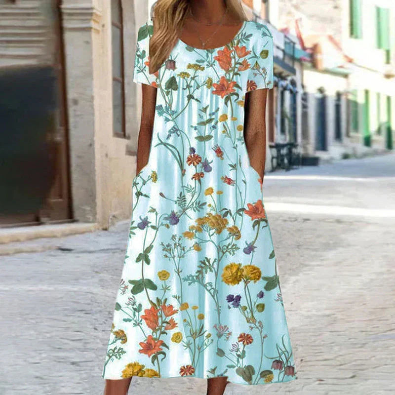 Emily | Elegant Eloise Floral Midi Kjole