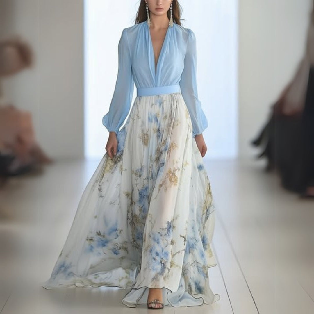 Rita | Elegant Blomster Maxi Kjole