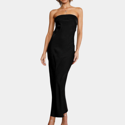 Courtney | Elegant Strapless Lang Kjole
