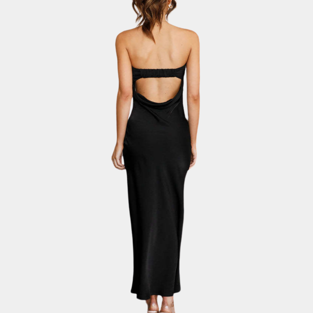 Courtney | Elegant Strapless Lang Kjole