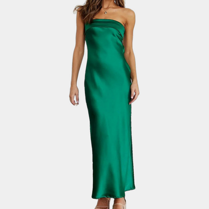 Courtney | Elegant Strapless Lang Kjole