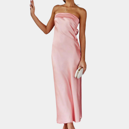 Courtney | Elegant Strapless Lang Kjole