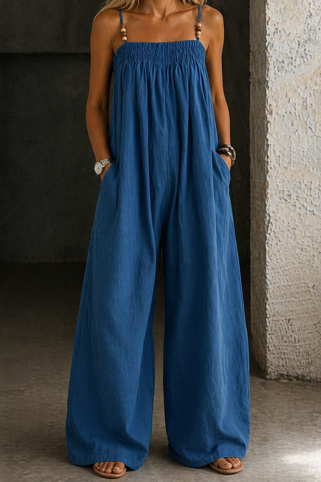 Madison | Denim jumpsuit med brede ben
