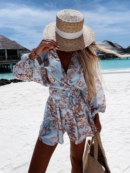 Ivy | Kvinders Stilfulde Flowing To-delt Shorts og Bluse Sommer Sæt