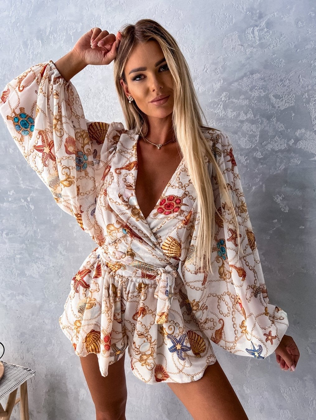 Ivy | Kvinders Stilfulde Flowing To-delt Shorts og Bluse Sommer Sæt