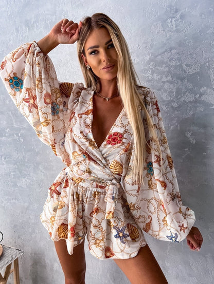Ivy | Kvinders Stilfulde Flowing To-delt Shorts og Bluse Sommer Sæt