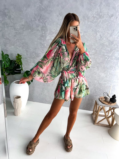 Ivy | Kvinders Stilfulde Flowing To-delt Shorts og Bluse Sommer Sæt