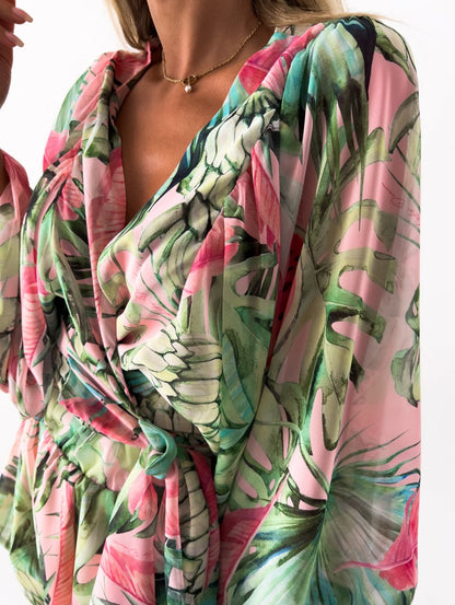 Ivy | Kvinders Stilfulde Flowing To-delt Shorts og Bluse Sommer Sæt