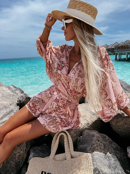 Ivy | Kvinders Stilfulde Flowing To-delt Shorts og Bluse Sommer Sæt