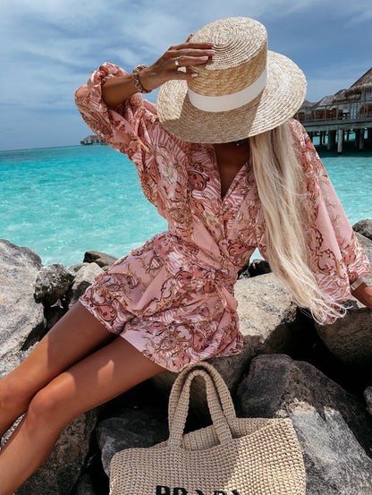Ivy | Kvinders Stilfulde Flowing To-delt Shorts og Bluse Sommer Sæt