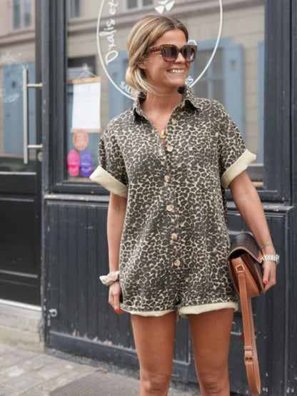 Tracy | Trendy Mini Gepard Trykt Romper til Casual Chic