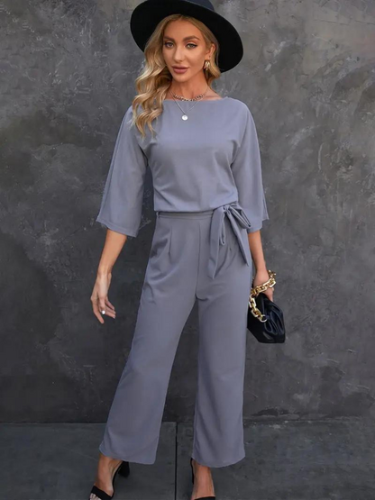 Kathleen | Kvinders Jumpsuit med Bindebånd i Taljen