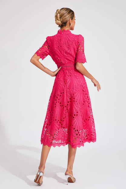 Lexi | Elegant Blonde Midi Kjole til Kvinder