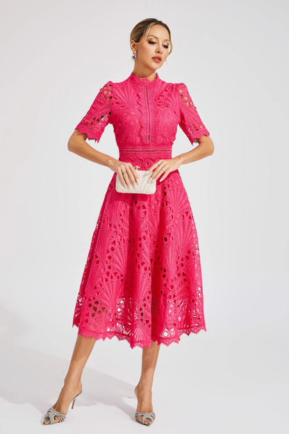 Lexi | Elegant Blonde Midi Kjole til Kvinder