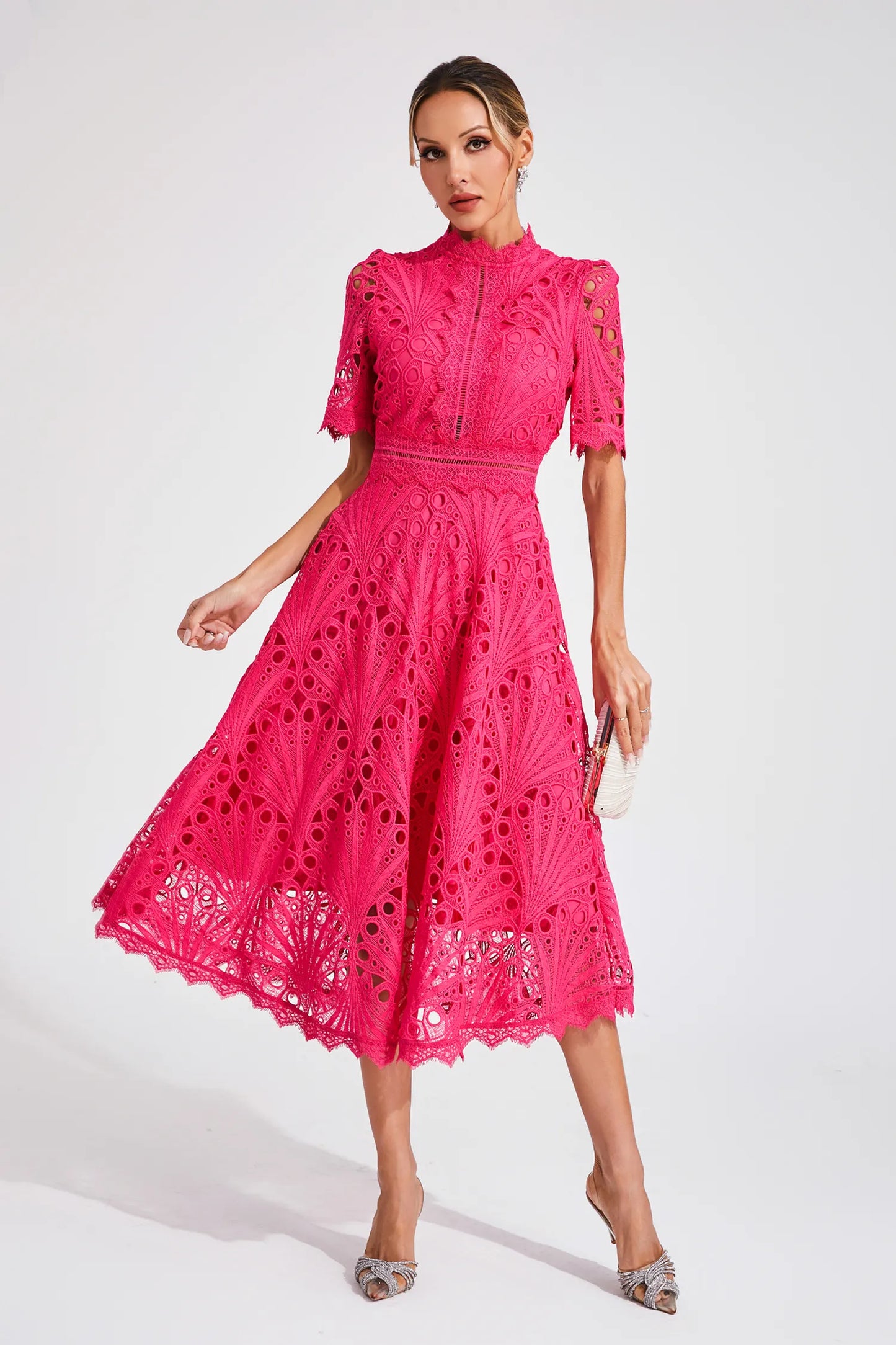 Lexi | Elegant Blonde Midi Kjole til Kvinder