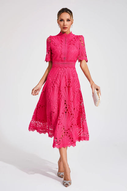 Lexi | Elegant Blonde Midi Kjole til Kvinder