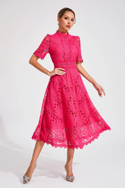 Lexi | Elegant Blonde Midi Kjole til Kvinder