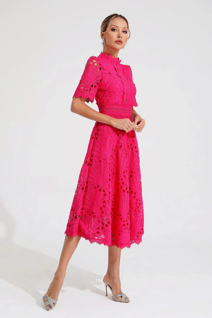 Lexi | Elegant Blonde Midi Kjole til Kvinder