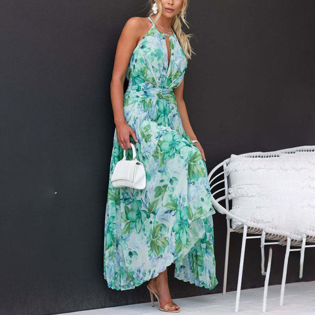 Rosie | Elegant Floral Breeze Maxi Kjole til Sommer