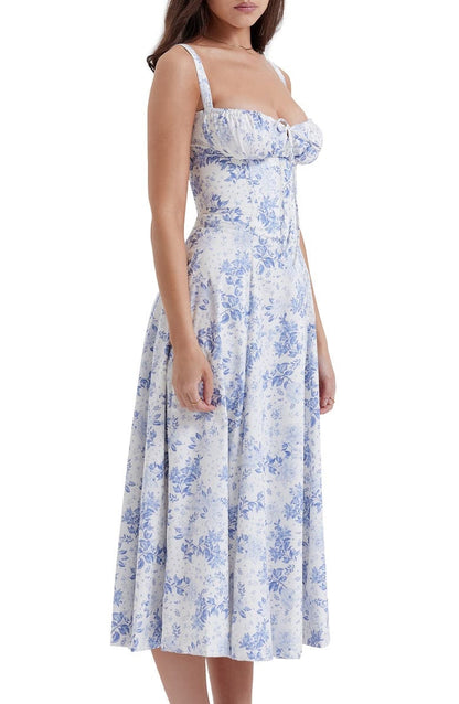 Sally | Forårskjole - Blomsterprint Festkjole