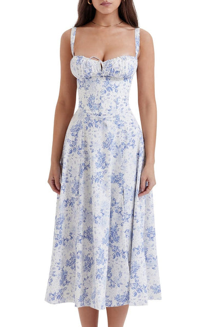 Sally | Forårskjole - Blomsterprint Festkjole