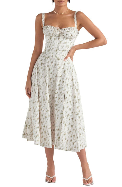 Sally | Forårskjole - Blomsterprint Festkjole