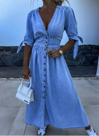 Kendra | Elegant Denim Kjole - Komfortabel & Chic