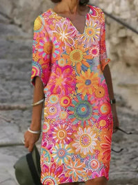 Felicia | Floral Radiant Dress - Livlig og Stilfuld Elegance