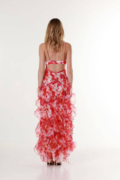 Charlene | Floral Maxi Kjole til Elegante Anledninger