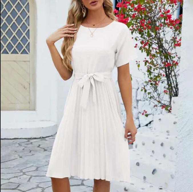 Frances | Elegant Blomstret Midi Kjole til Kvinder